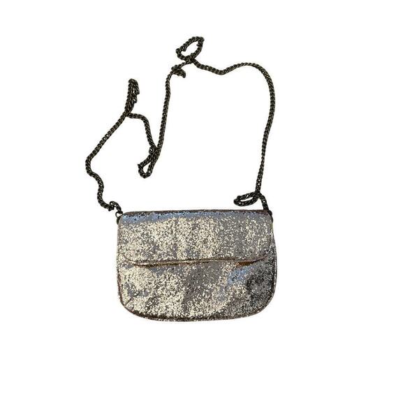 J Crew glitter chain strap handbag/evening bag in gold, magnetic closure. - Picture 2 of 5